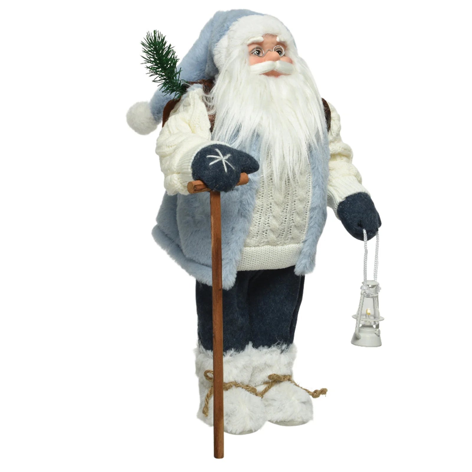 Babbo natale alto 60cm bianco e blu Kaemingk Babbo natale alto 60cm bianco e blu Kaemingk